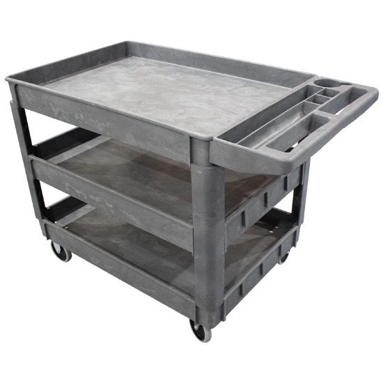 Picture of 3 Tier Plastic Parts Order Picking Trolley 250kg 945 x 650mm